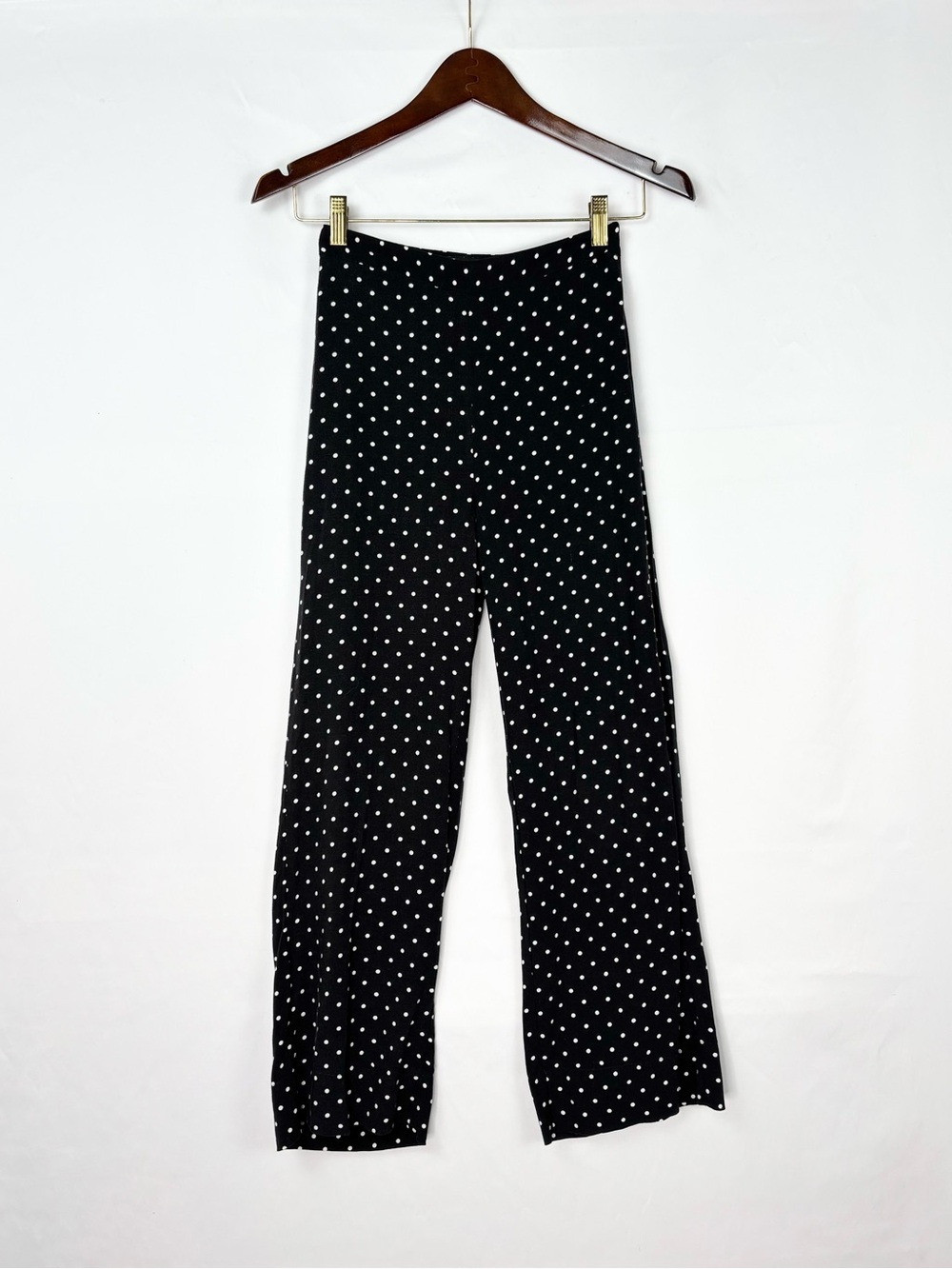 AFENDS Maria Motel Pant in Black Polka Size 2 White Slim High Waist